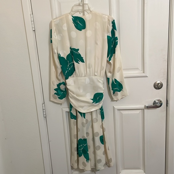 Vintage  Silk midi Dress Sz 12 - Picture 2 of 4